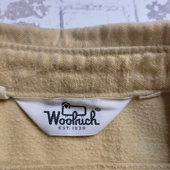 2377 Woolrich Yellow Men's LS Flannel Button Down Size XL - Picture 3 of 7